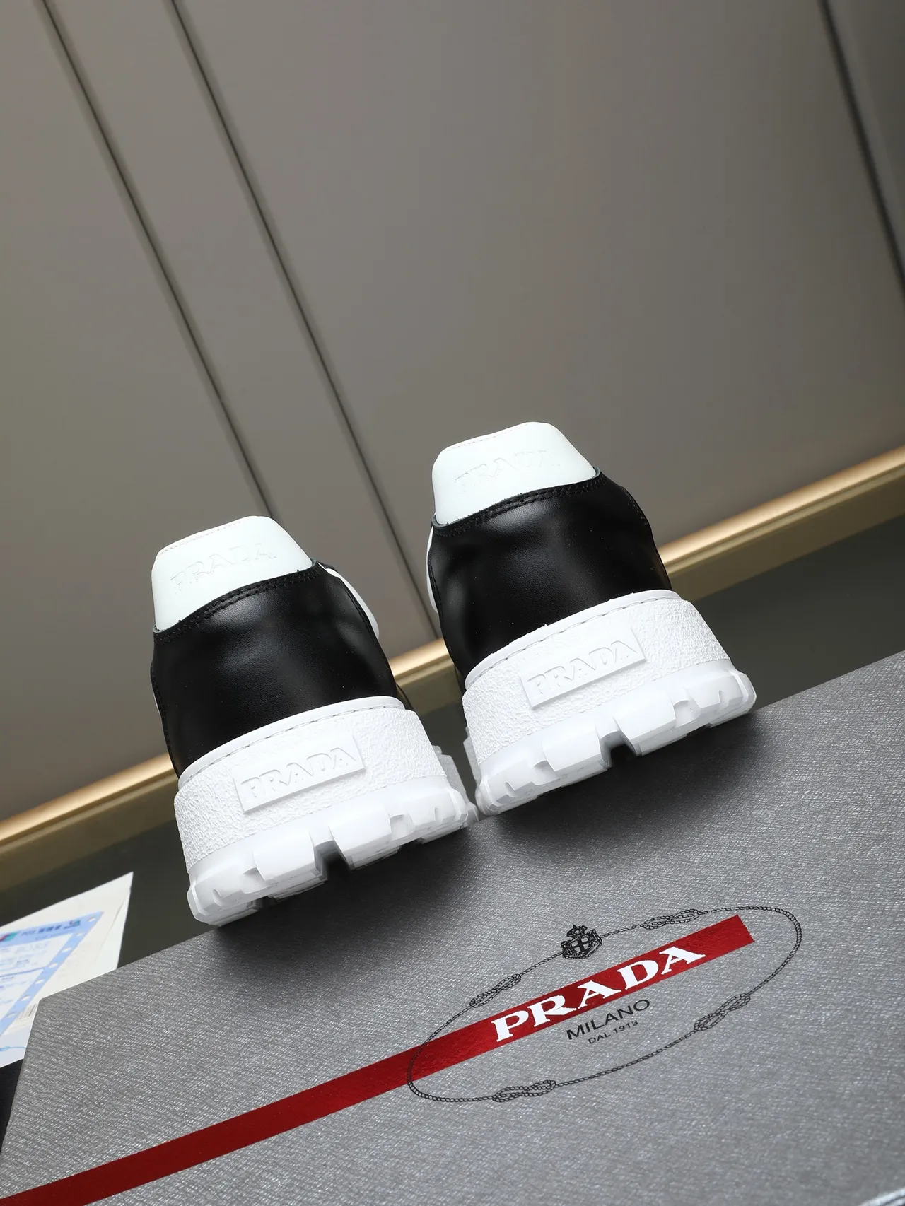 Prada Cloudbust Black and White Leather Chunky Sneakers 3