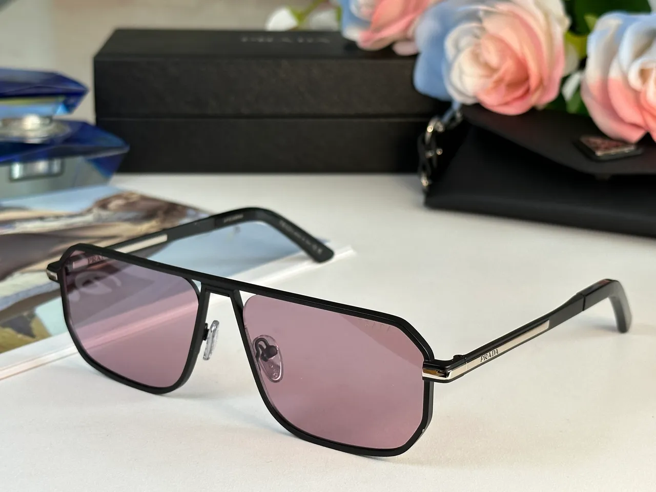 Prada Cloudbust Black Gold Shield-Style Aviator Double Bridge Sunglasses 3
