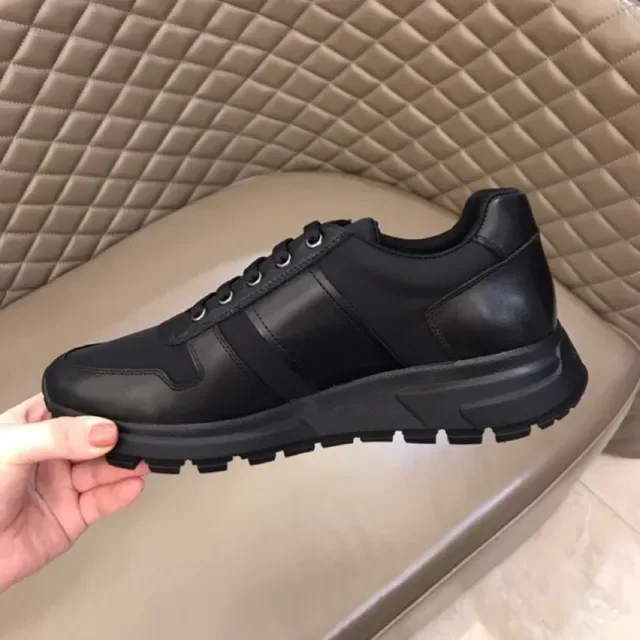 Prada Cloudbust Black Leather Upper Embossed Side Stripe Lifestyle Sneakers 3