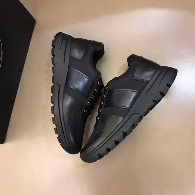 Prada Cloudbust Black Leather Upper Embossed Side Stripe Lifestyle Sneakers 7