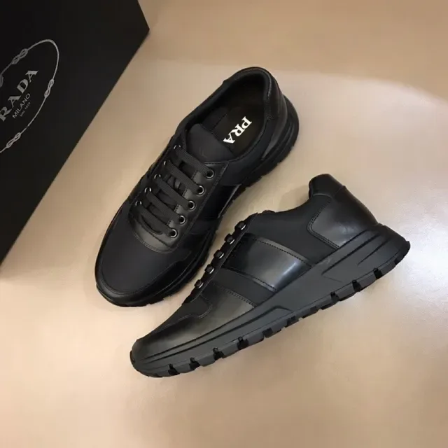Prada Cloudbust Black Leather Upper Embossed Side Stripe Lifestyle Sneakers 8