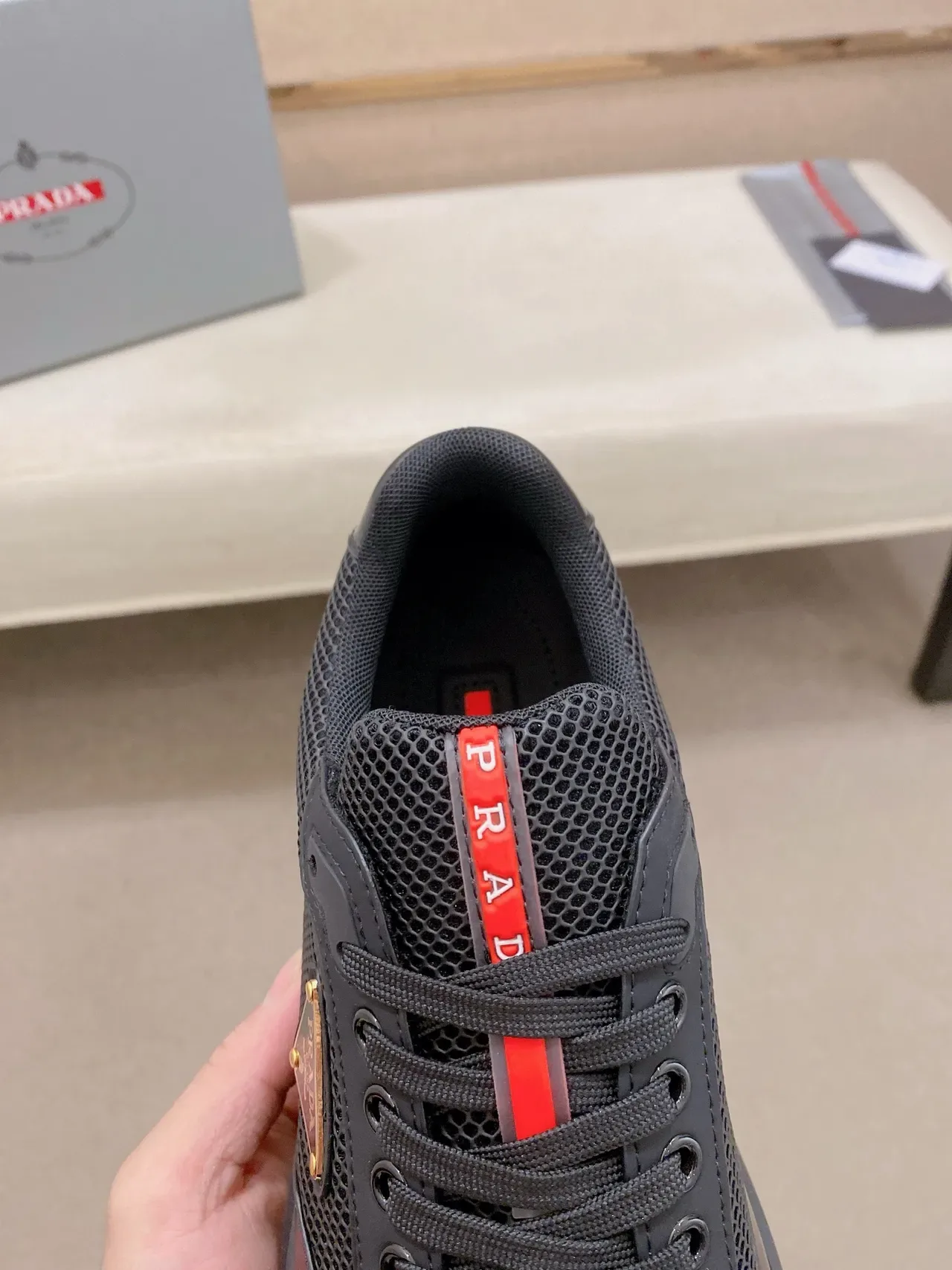 Prada Cloudbust Black Mesh and Synthetic Lifestyle Sneakers 5