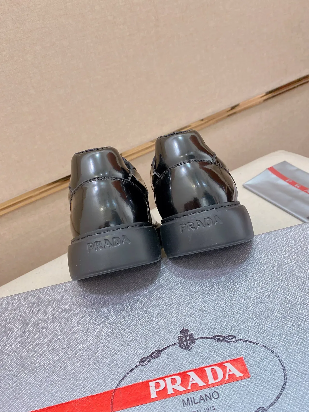 Prada Cloudbust Black Patent and Mesh Lifestyle Sneakers 4