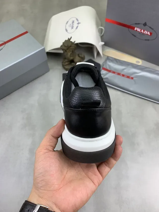 Prada Cloudbust Black Perforated Leather Lifestyle Sneakers 4
