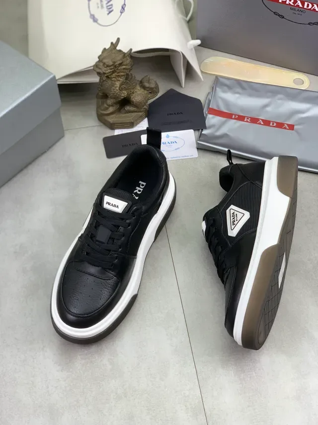 Prada Cloudbust Black Perforated Leather Lifestyle Sneakers 6