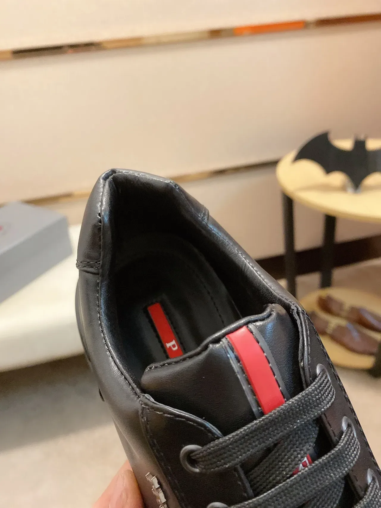 Prada Cloudbust Black Red Leather Upper Low-Top Lifestyle Sneakers 5