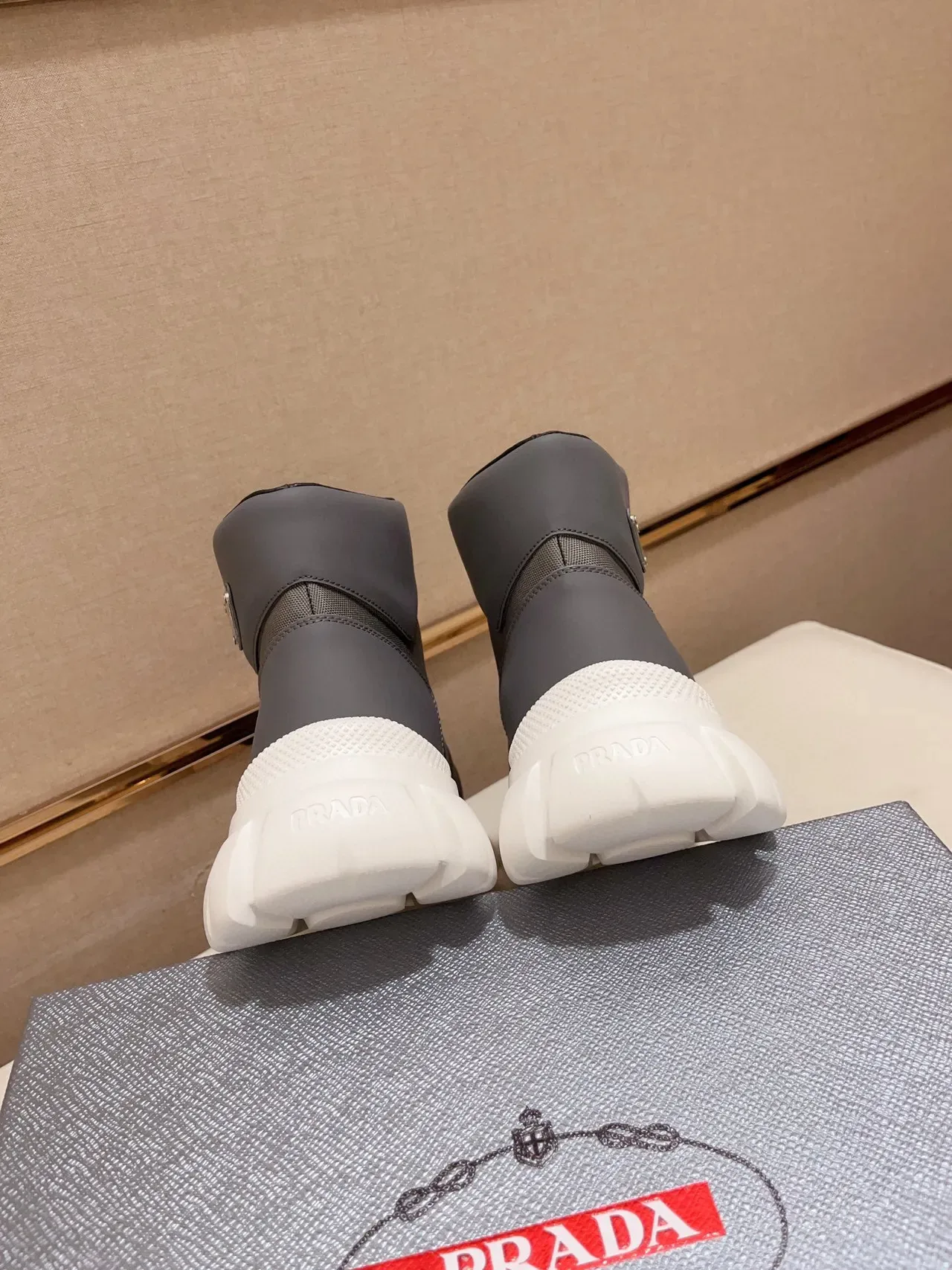 Prada Cloudbust Gray and White Lifestyle Sneakers 3