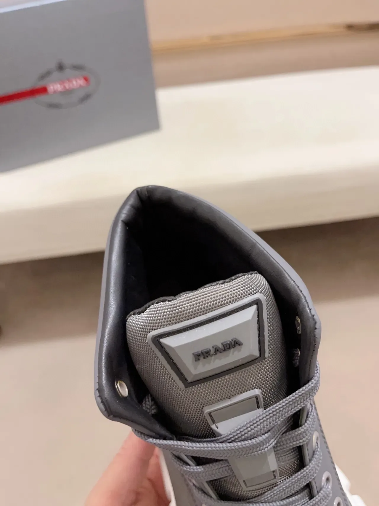 Prada Cloudbust Gray and White Lifestyle Sneakers 5