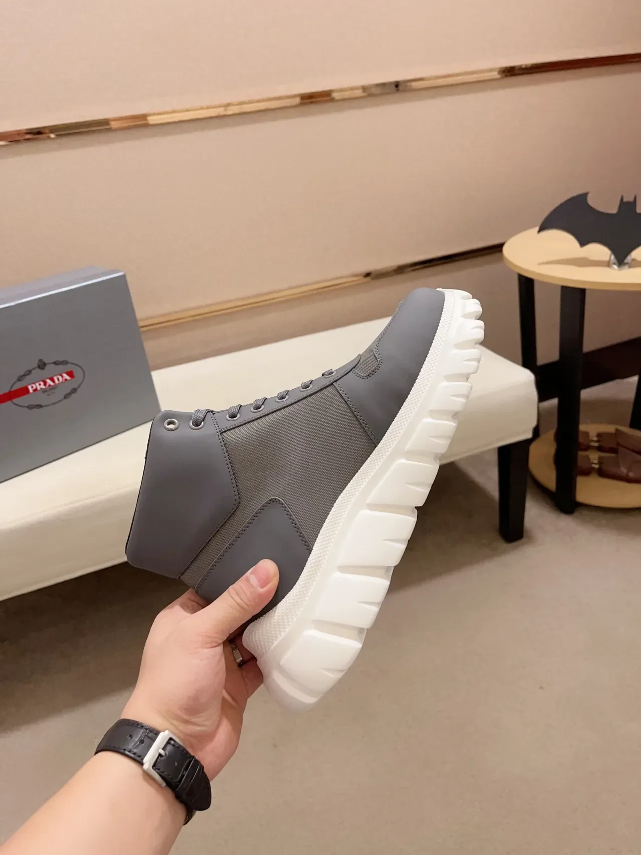 Prada Cloudbust Gray and White Lifestyle Sneakers 6