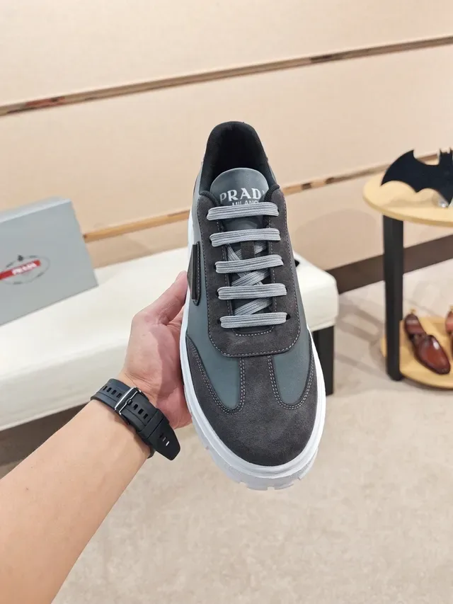 Prada Cloudbust Gray Suede and Textile Chunky Sneakers 5