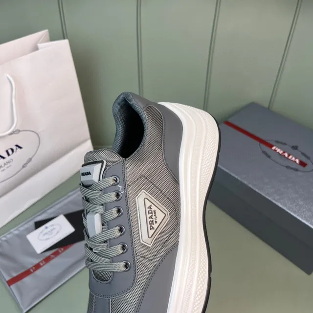 Prada Cloudbust Gray White Chunky Platform Sole Mixed-Material Upper Lifestyle Sneakers 6