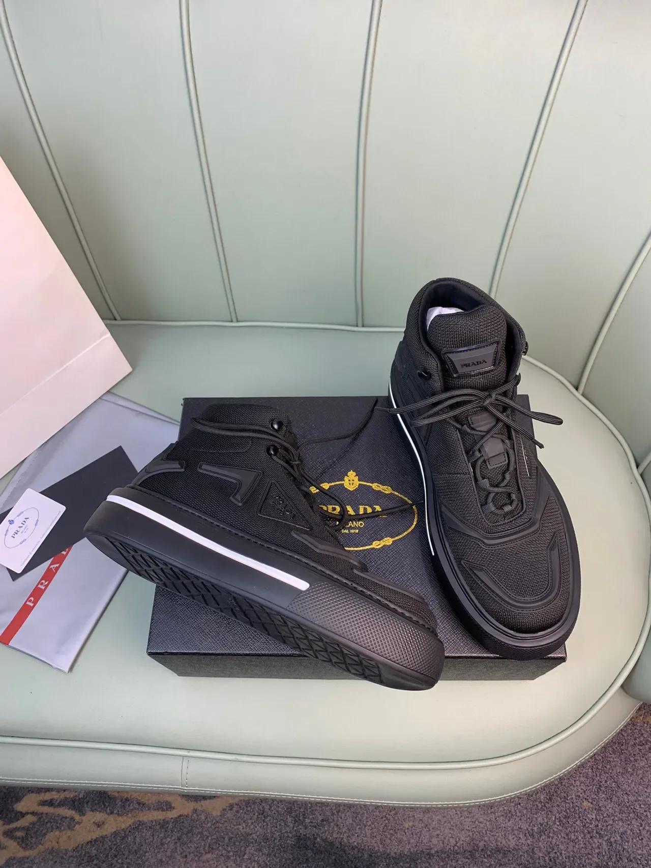 Prada Cloudbust High-Top Black Lifestyle Sneakers 6