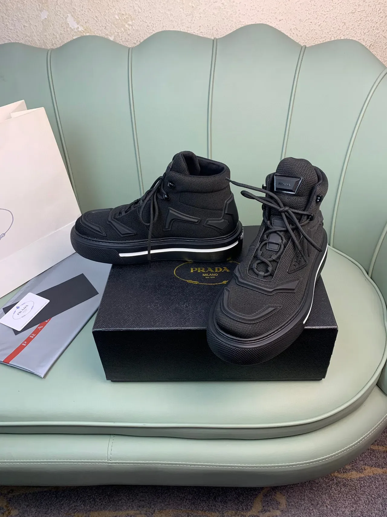 Prada Cloudbust High-Top Black Lifestyle Sneakers 7