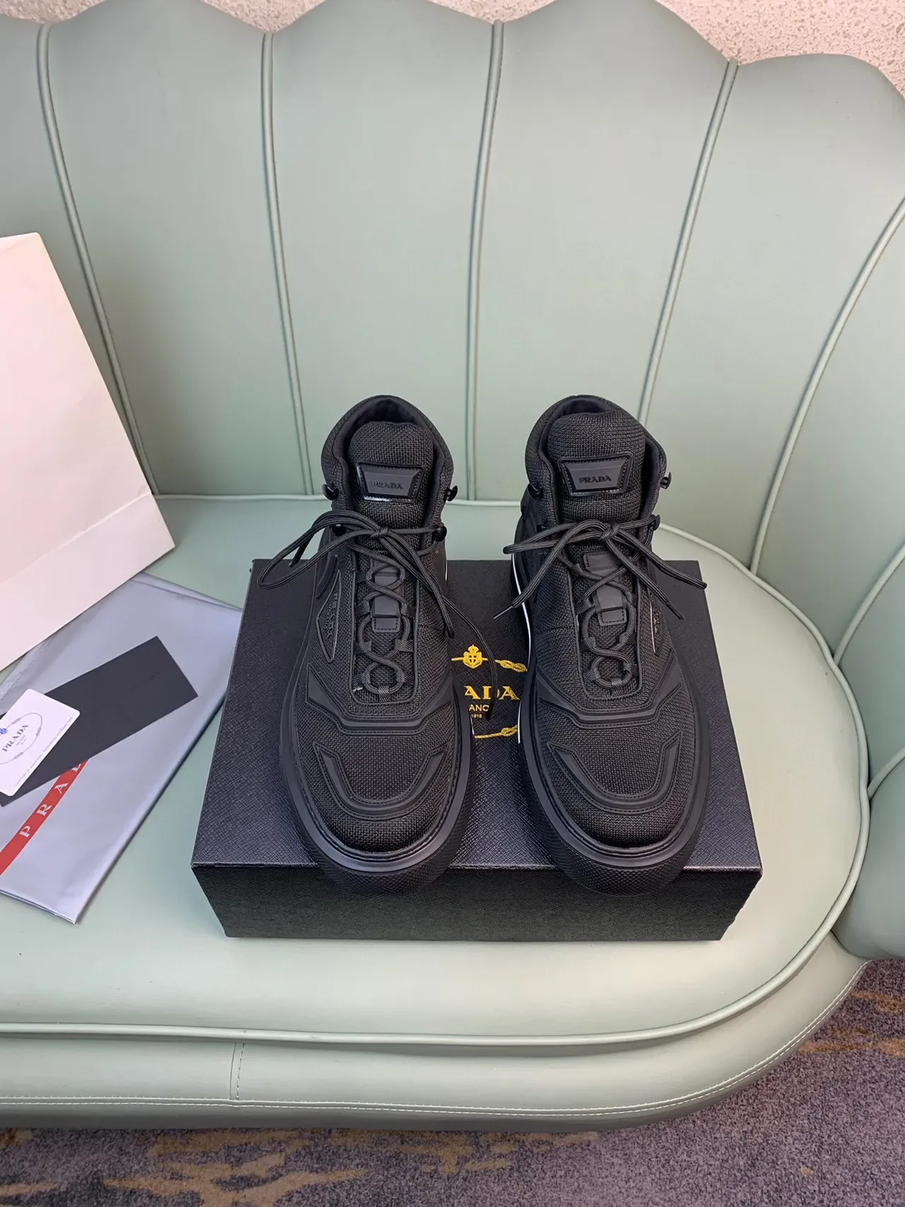 Prada Cloudbust High-Top Black Lifestyle Sneakers 8