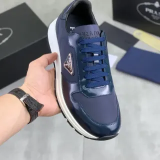 Prada Cloudbust Navy Blue Patent and Nylon Lifestyle Sneakers