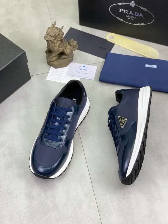 Prada Cloudbust Navy Blue Patent and Nylon Lifestyle Sneakers 6