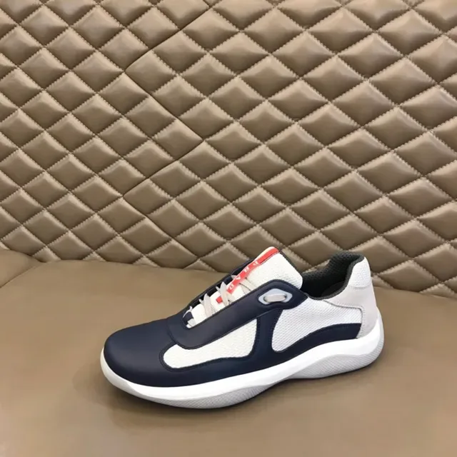 Prada Cloudbust Navy White Slip-On Construction Asymmetrical Color Blocking Lifestyle Sneakers 4