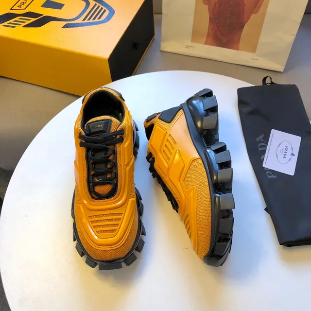 Prada Cloudbust Orange and Black Chunky Sneakers 4