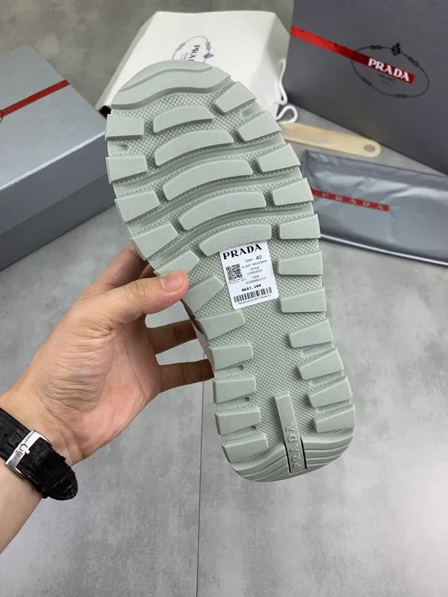 Prada Cloudbust Trainer White and Gray Lifestyle Sneakers 2