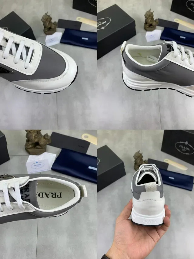 Prada Cloudbust Two-Tone White Gray Lifestyle Sneakers 2