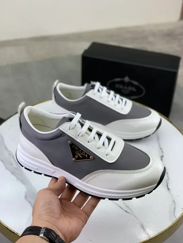 Prada Cloudbust Two-Tone White Gray Lifestyle Sneakers 4