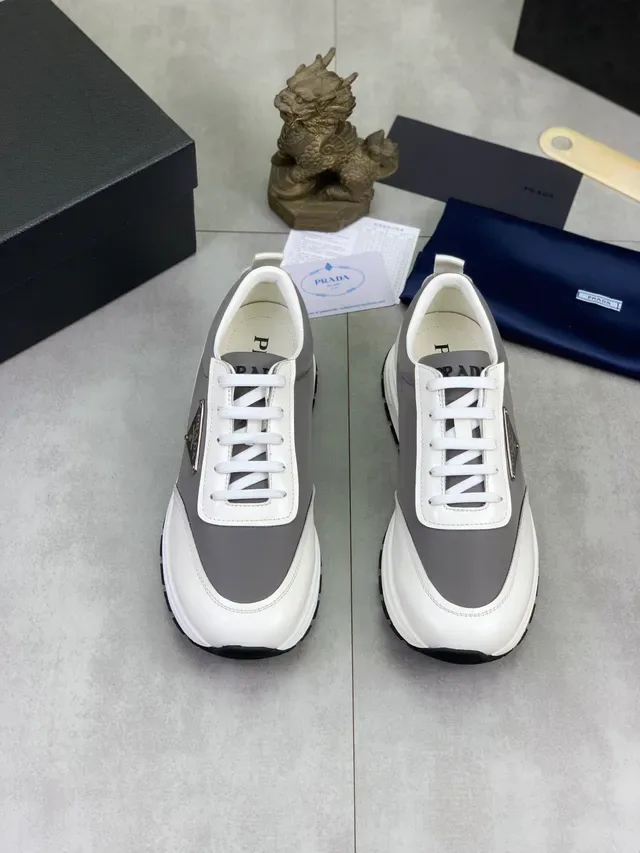 Prada Cloudbust Two-Tone White Gray Lifestyle Sneakers 5