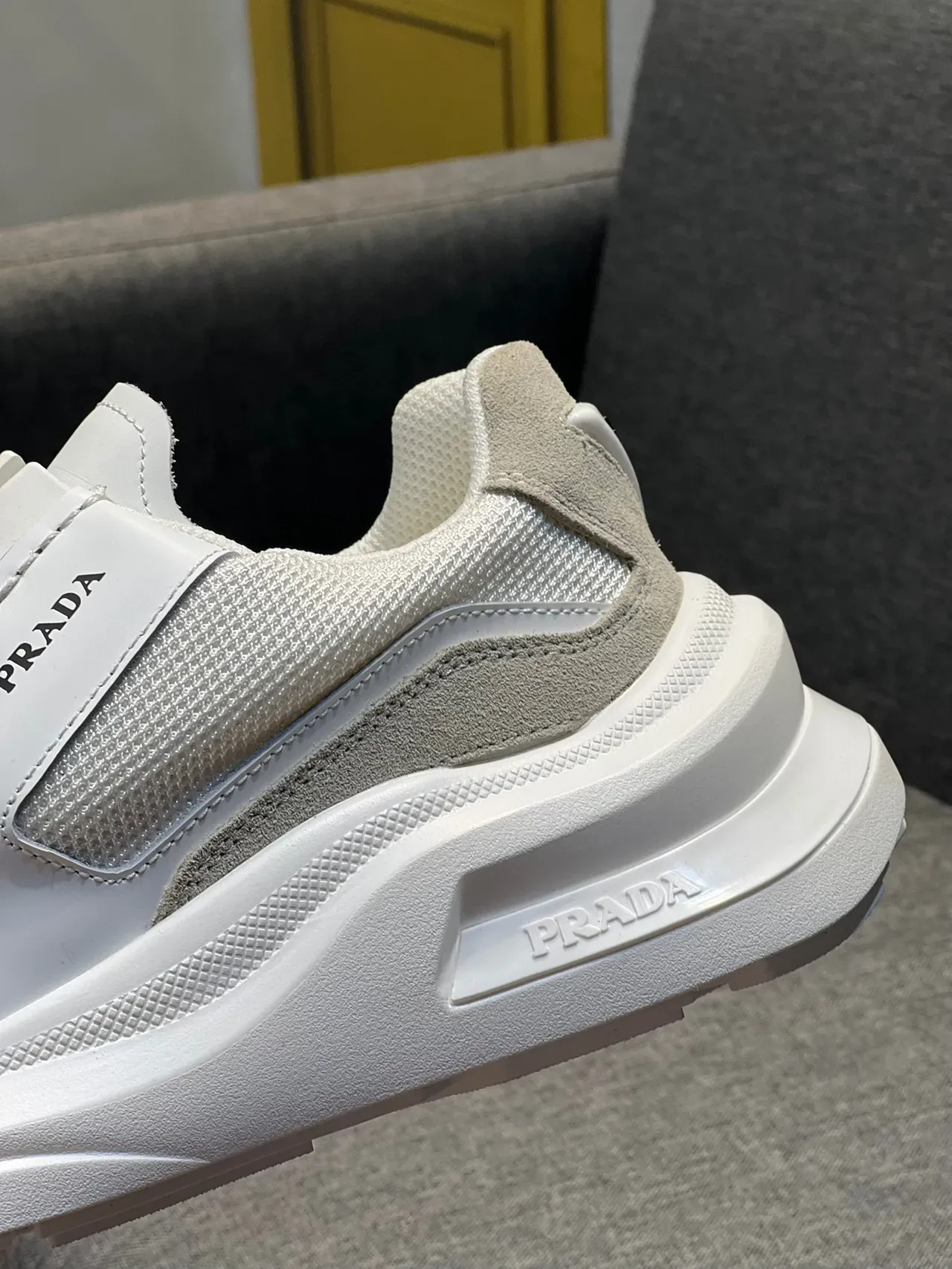 Prada Cloudbust White and Beige Chunky Sneakers 8
