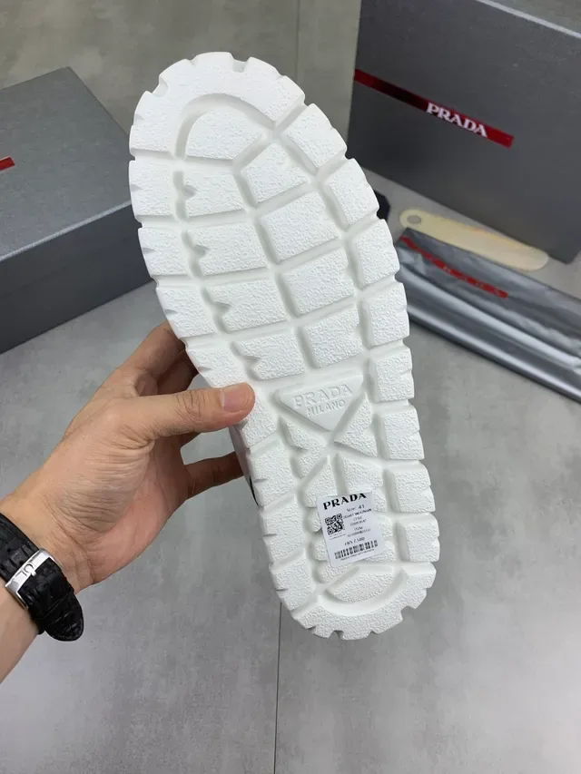 Prada Cloudbust White and Black Patent Leather Lifestyle Sneakers 2