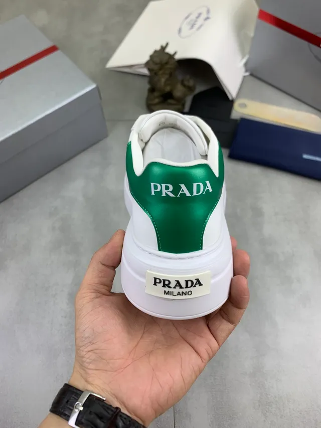 Prada Cloudbust White and Green Lifestyle Sneakers 3