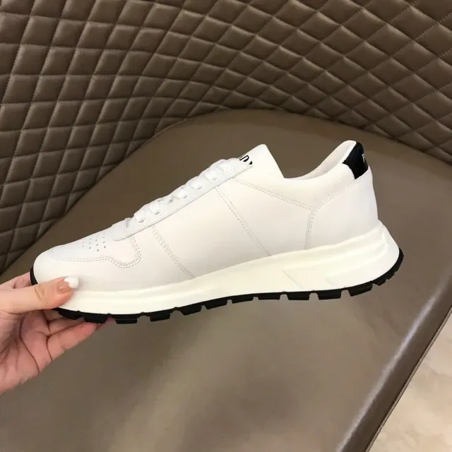 Prada Cloudbust White Black Leather-Like Upper Triangular Logo Patch Chunky Sneakers 3