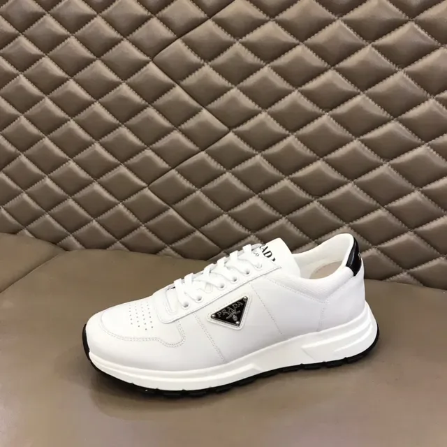 Prada Cloudbust White Black Leather-Like Upper Triangular Logo Patch Chunky Sneakers 4