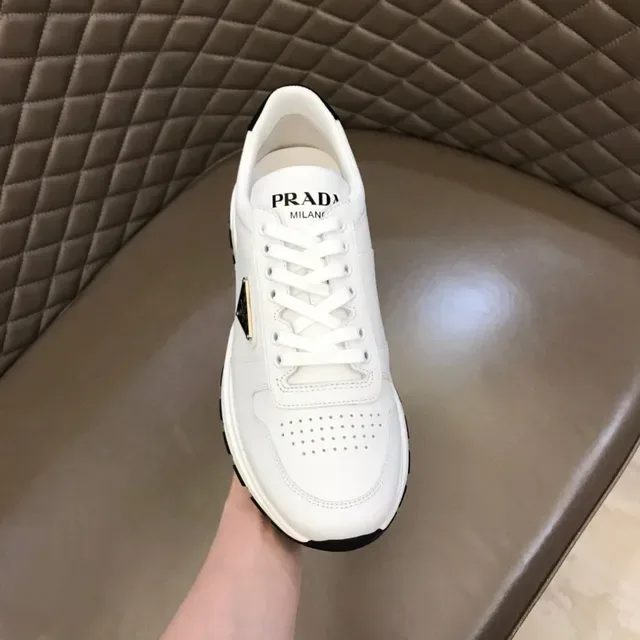 Prada Cloudbust White Black Leather-Like Upper Triangular Logo Patch Chunky Sneakers 5