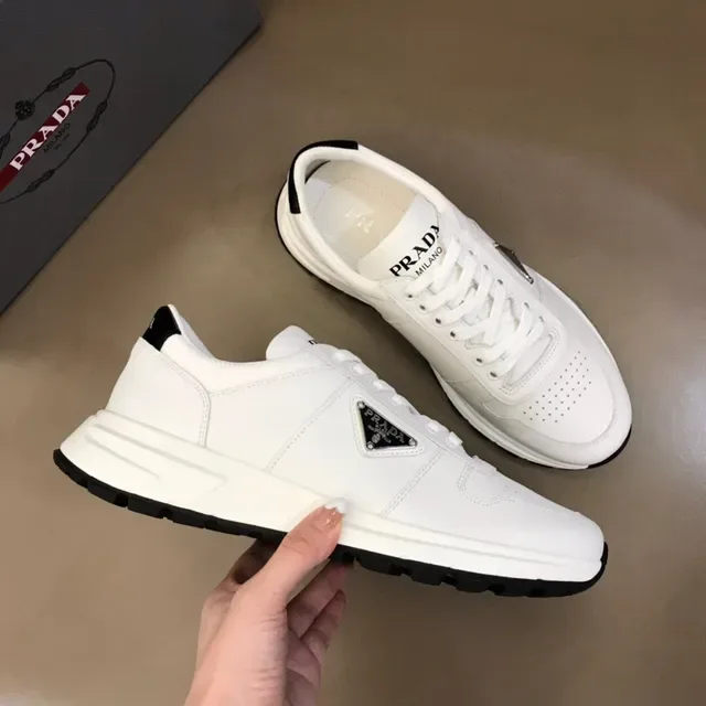 Prada Cloudbust White Black Leather-Like Upper Triangular Logo Patch Chunky Sneakers 6