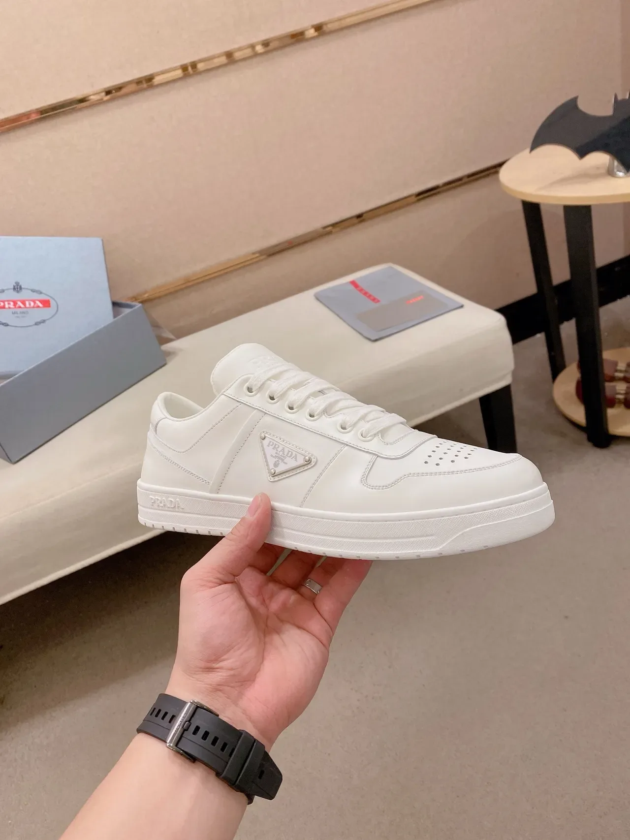 Prada Cloudbust White Leather Lifestyle Sneakers 4