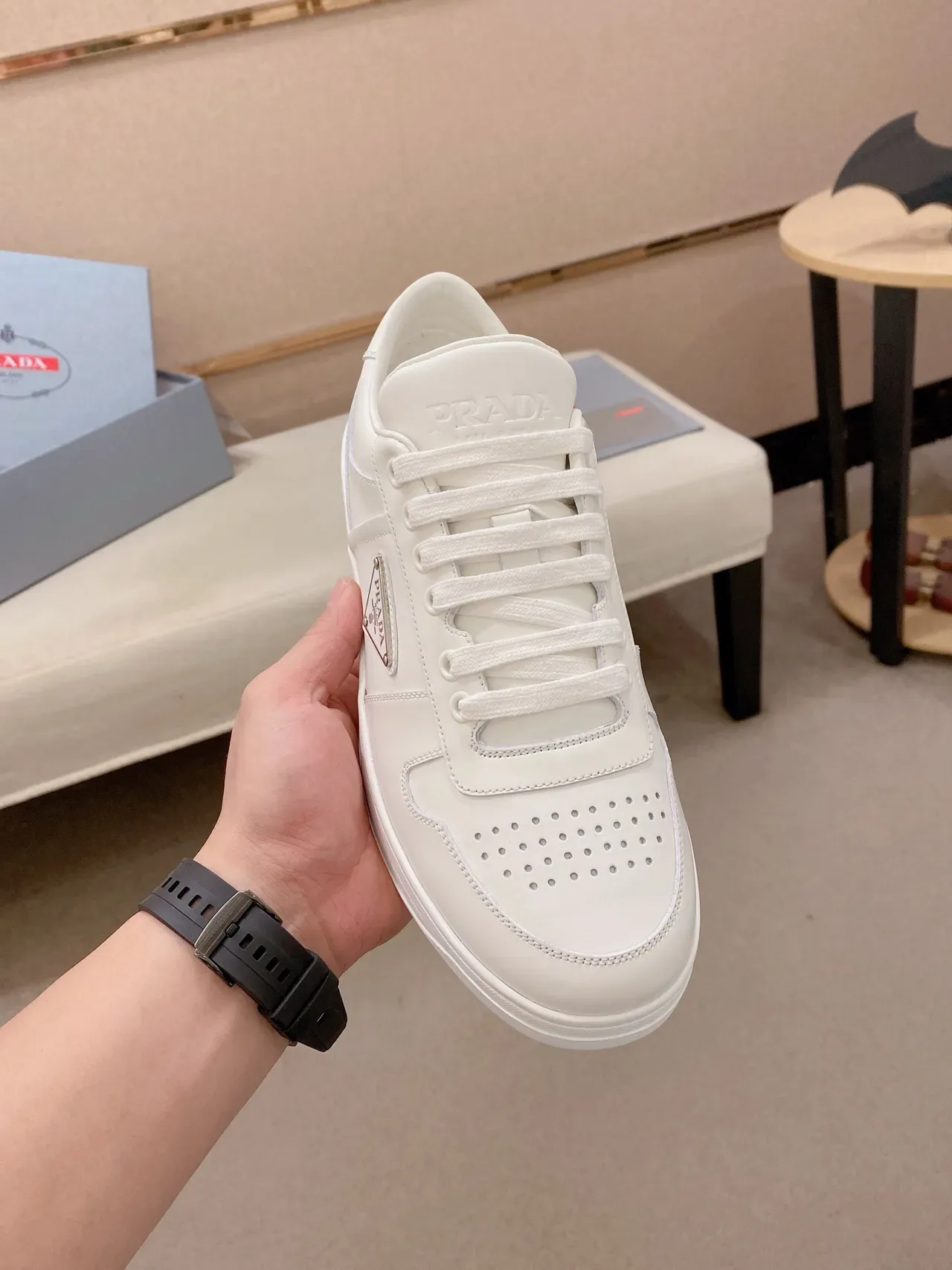 Prada Cloudbust White Leather Lifestyle Sneakers 5