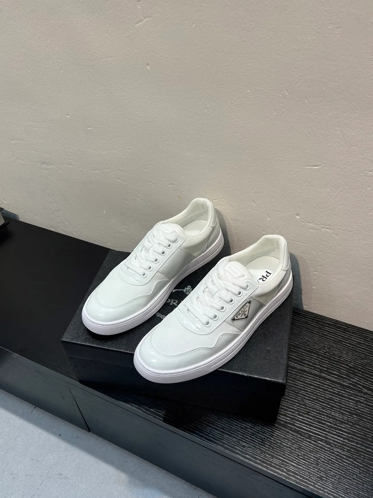 Prada Cloudbust White Low-Top Mixed-Material Lifestyle Sneakers 3