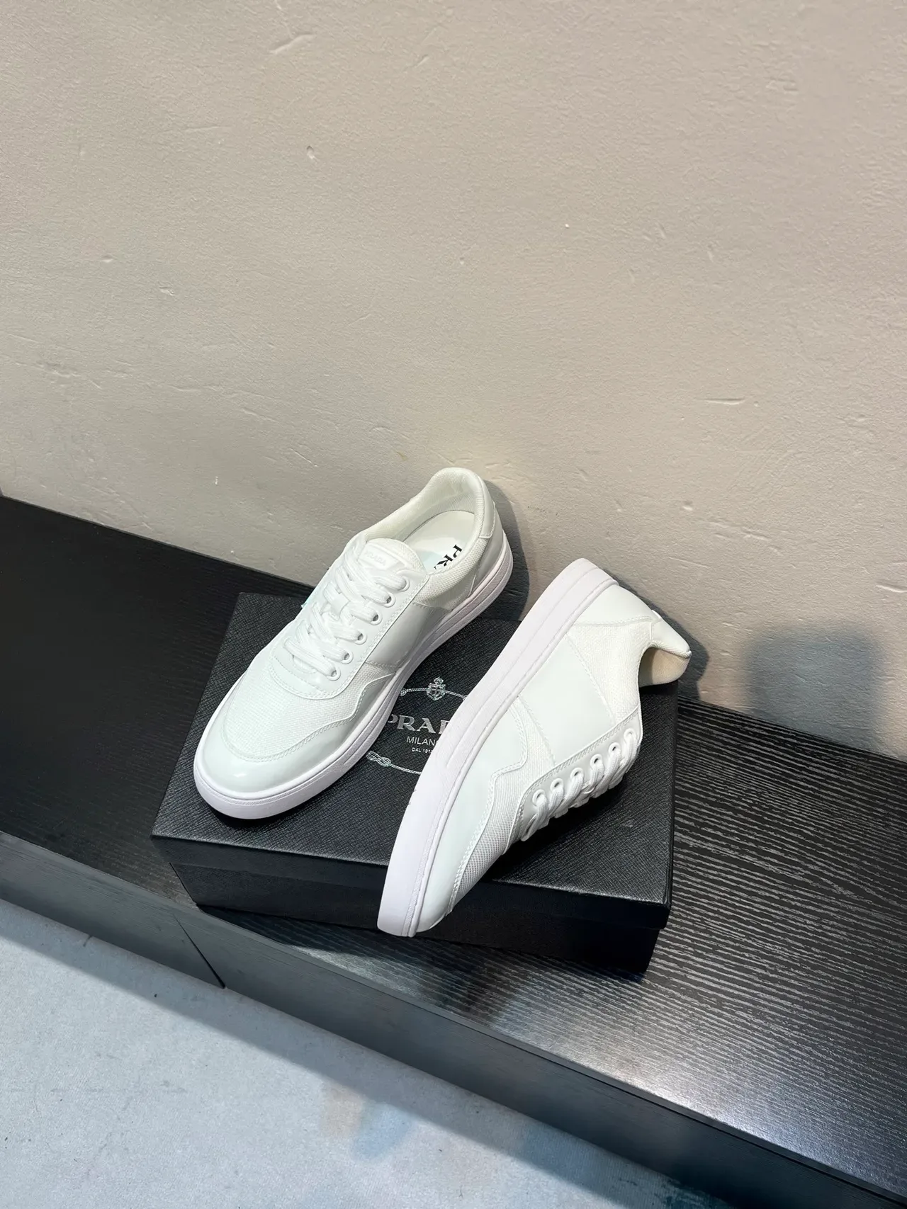 Prada Cloudbust White Low-Top Mixed-Material Lifestyle Sneakers 4