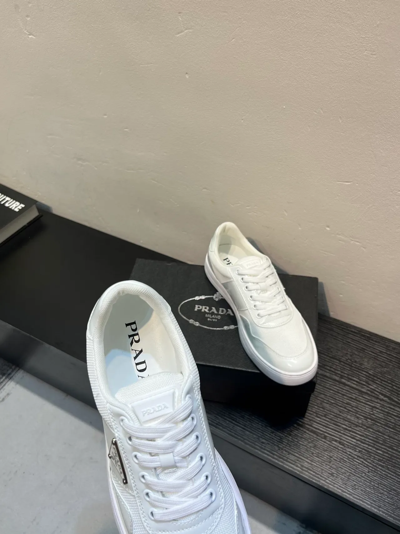 Prada Cloudbust White Low-Top Mixed-Material Lifestyle Sneakers 7