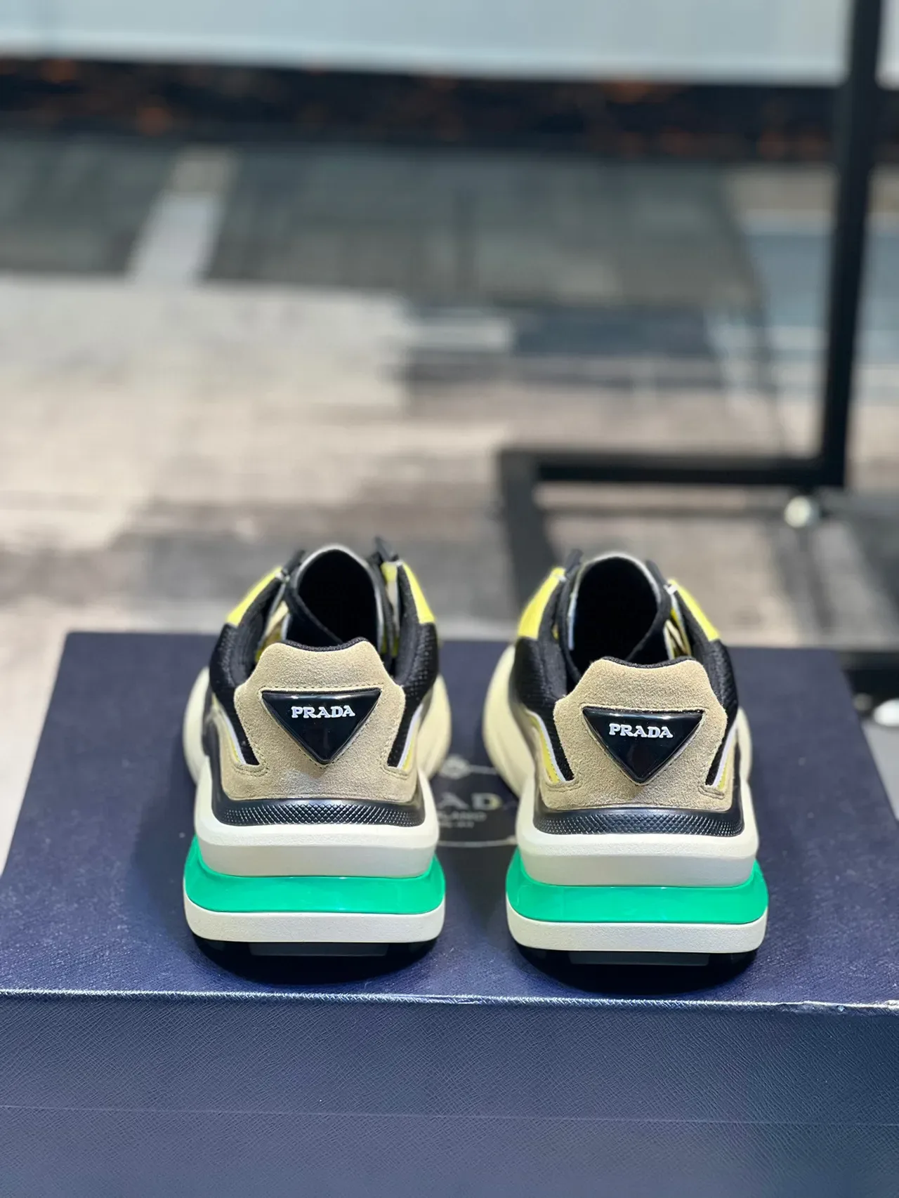 Prada Cloudbust Yellow Black Beige Green Chunky Sneakers 2