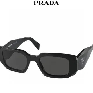 Prada Geometric Faceted Black Sunglasses