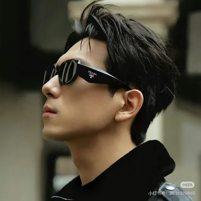 Prada Geometric Faceted Black Sunglasses 2