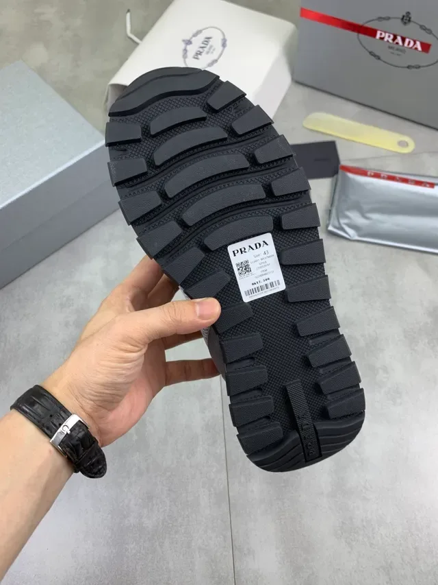 Prada Gray Mesh and Suede Lifestyle Sneaker 2