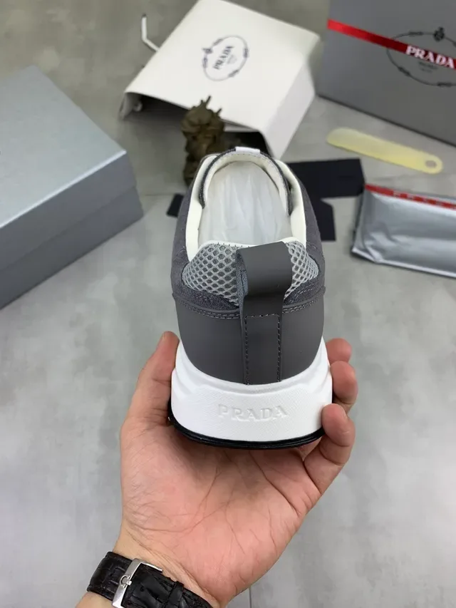 Prada Gray Mesh and Suede Lifestyle Sneaker 3