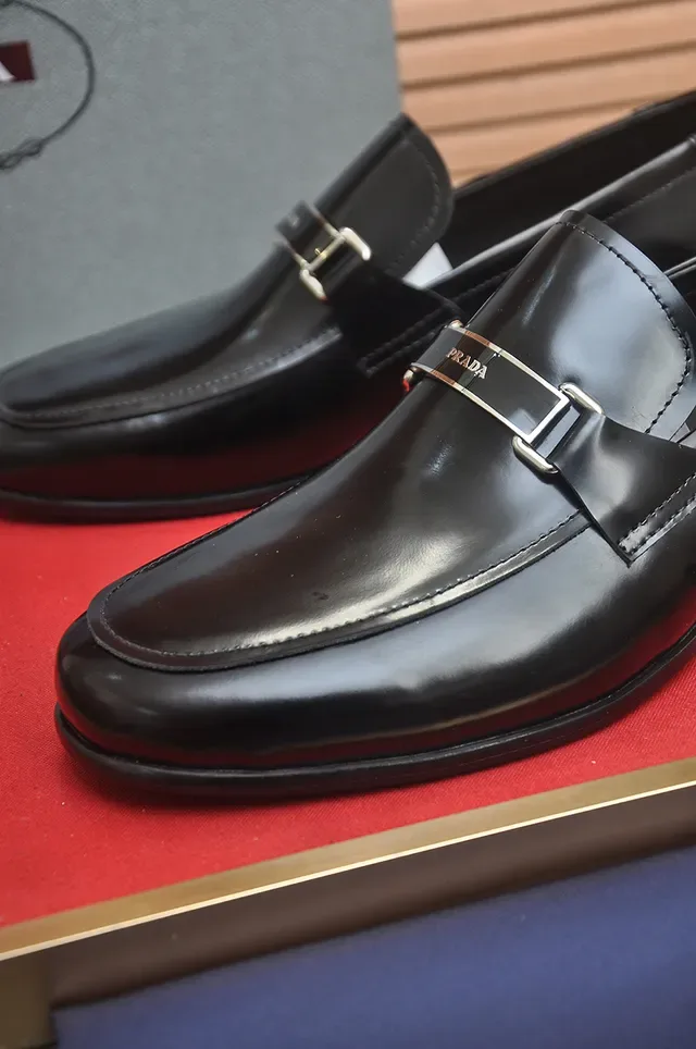 Prada Horsebit Loafer Black Leather Slip-On Loafers 2