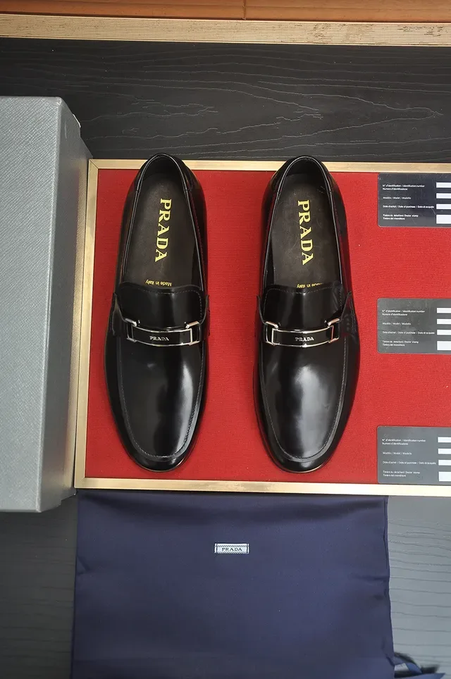 Prada Horsebit Loafer Black Leather Slip-On Loafers 5