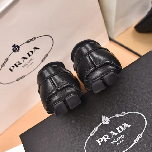Prada Horsebit Loafer Black Silver Leather Buckle Loafer 2