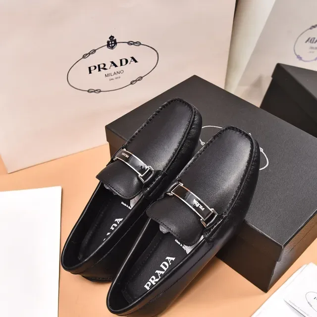 Prada Horsebit Loafer Black Silver Leather Buckle Loafer 3