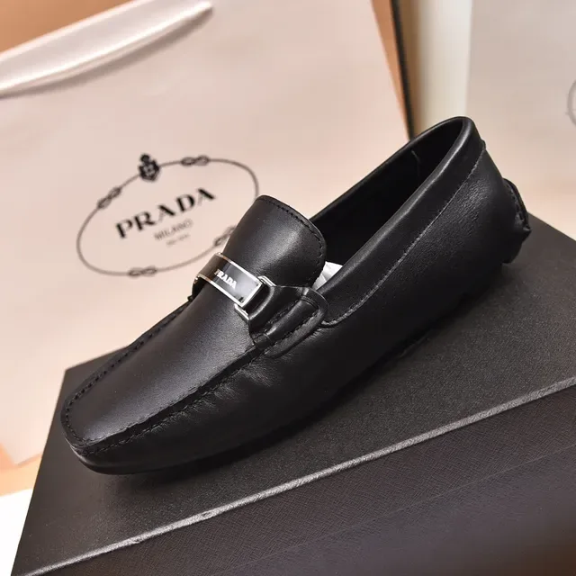 Prada Horsebit Loafer Black Silver Leather Buckle Loafer 5
