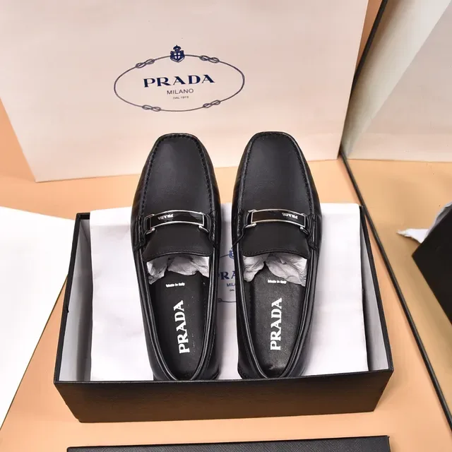 Prada Horsebit Loafer Black Silver Leather Buckle Loafer 9