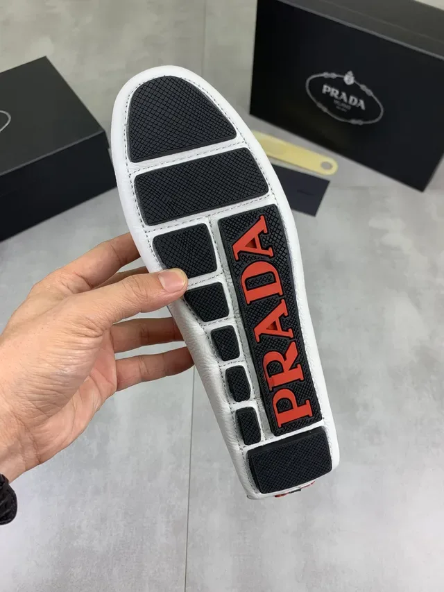 Prada Horsebit Loafer White Pebbled Leather Loafers 2